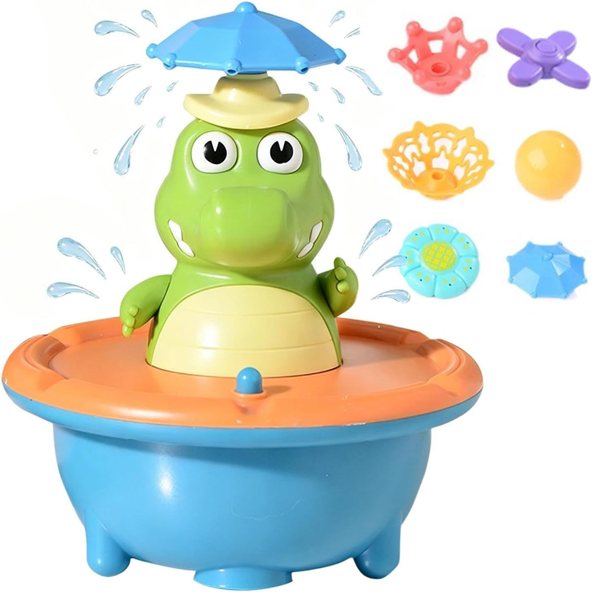 Light-Up Crocodile Bath Toy – 5-Mode Water Spraying Fountain