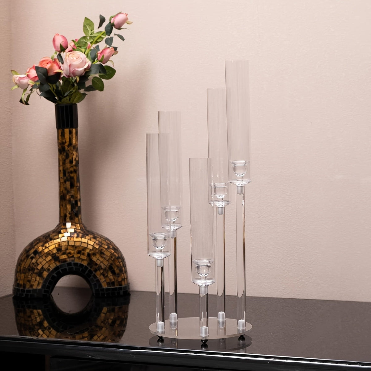 Elegant Acrylic Candelabra Candle Holder: Modern & Stylish Home Decor, and Perfect for Party, Wedding, Birthday