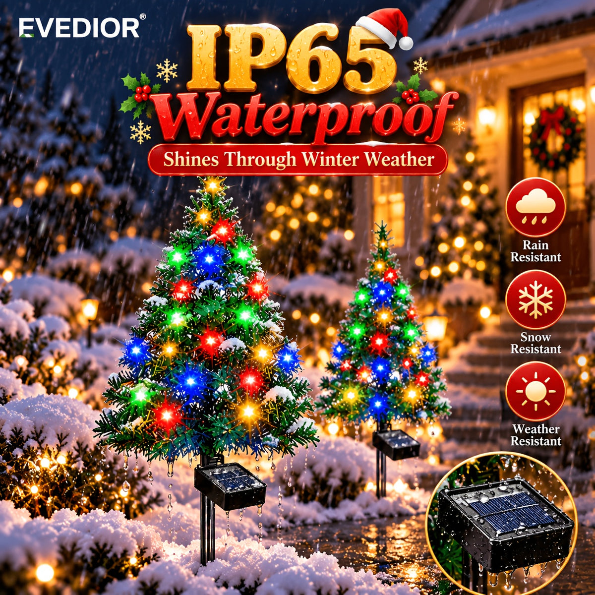 Solar-Powered Outdoor Artificial Christmas Tree