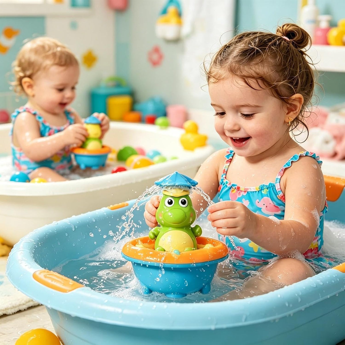 Light-Up Crocodile Bath Toy – 5-Mode Water Spraying Fountain