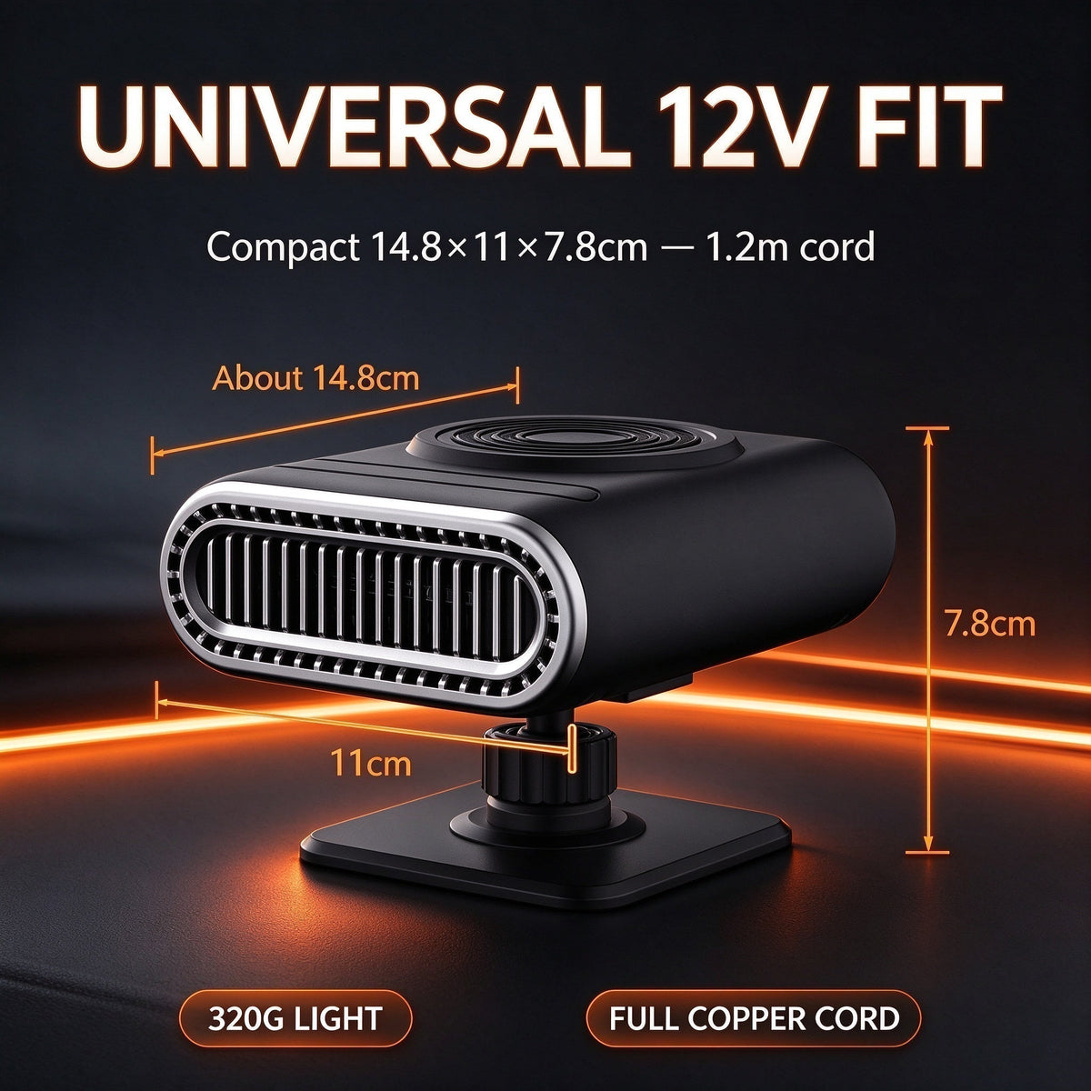 2-in-1 Portable Car Heater and Windshield Defroster: Quick Defrosting & Winter Convenience