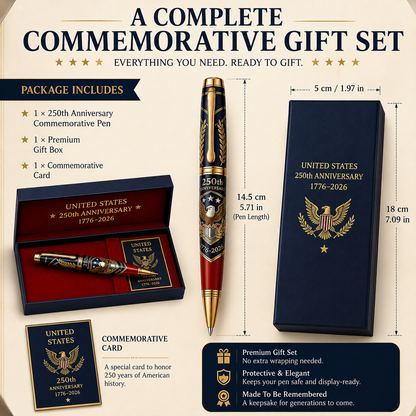 🇺🇸 America 250th Anniversary Commemorative Pen Gift Set | 1776–2026 Patriotic Keepsake