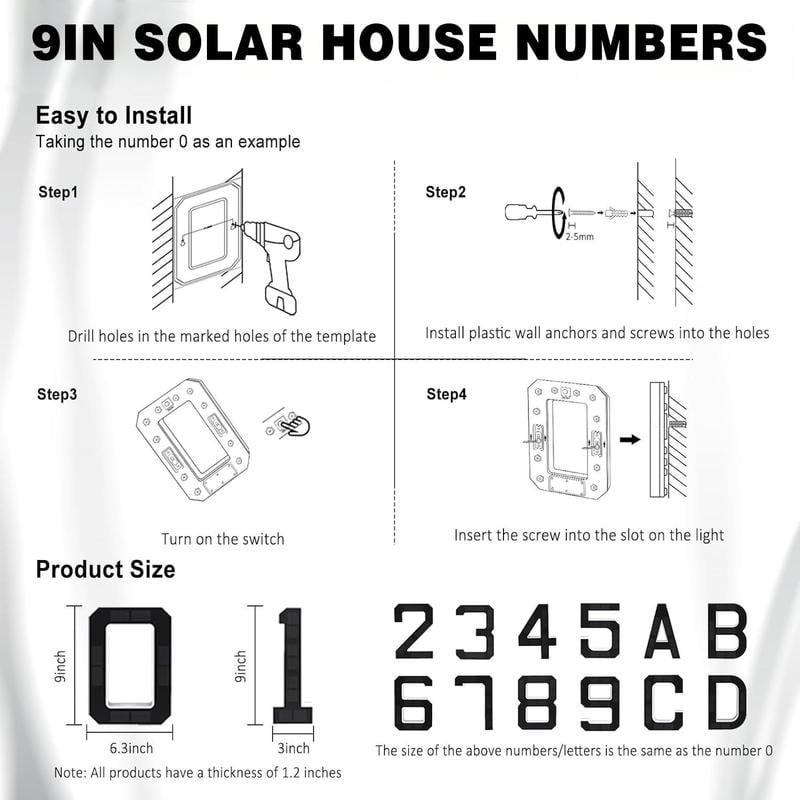 🔥Last Day 49% OFF🔥Solar Lighted House Numbers LED Numbers, Waterproof for Outside