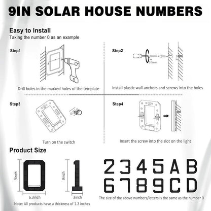🔥Last Day 49% OFF🔥Solar Lighted House Numbers LED Numbers, Waterproof for Outside