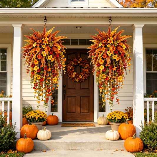 💥Last Day 60% OFF🍂 Artificial Fall Harvest Hanging Basket - Autumn Porch & Door Decoration