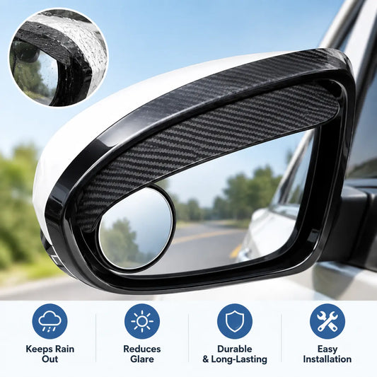 Car Rain Guard with Rearview Mirror