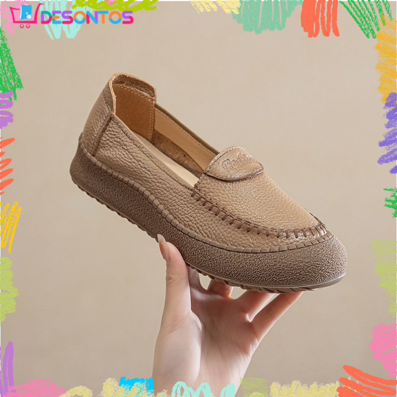 Genuine Cowhide Leather Soft-Sole Shoes