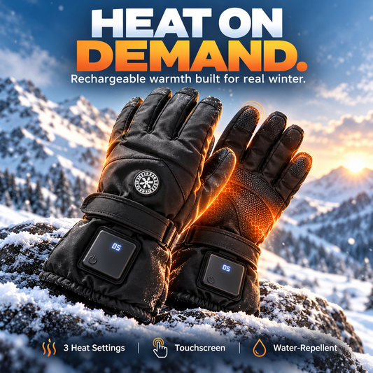 Winter Rechargeable Heated Gloves – 3 Heat Settings, Waterproof & Touchscreen