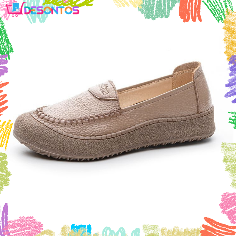 Genuine Cowhide Leather Soft-Sole Shoes