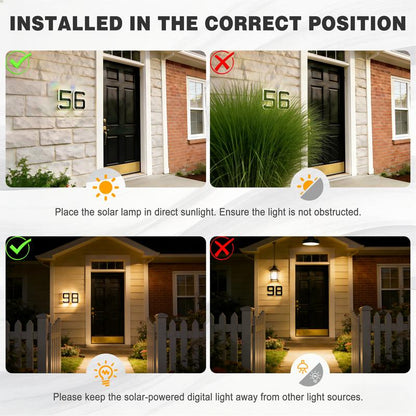 🔥Last Day 49% OFF🔥Solar Lighted House Numbers LED Numbers, Waterproof for Outside