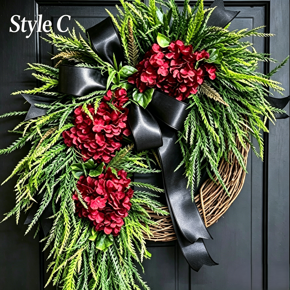 🌸Handcrafted Hydrangea Wreath – The Perfect All-Season Front Door Decor