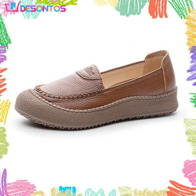 Genuine Cowhide Leather Soft-Sole Shoes