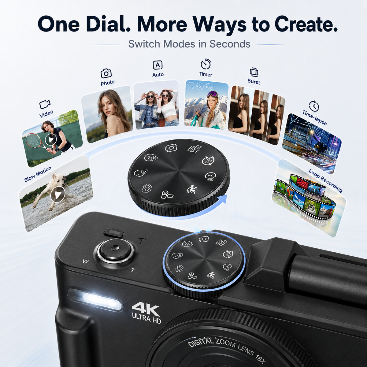📸 4K 64MP Vlogging Camera with 180° Flip Screen: Portable Photography, WiFi Connectivity