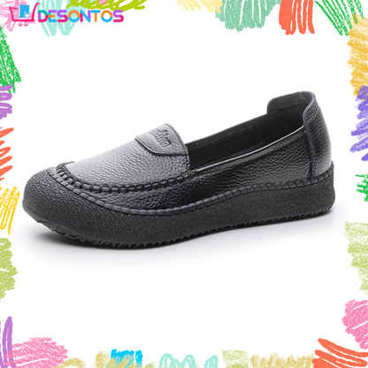 Genuine Cowhide Leather Soft-Sole Shoes