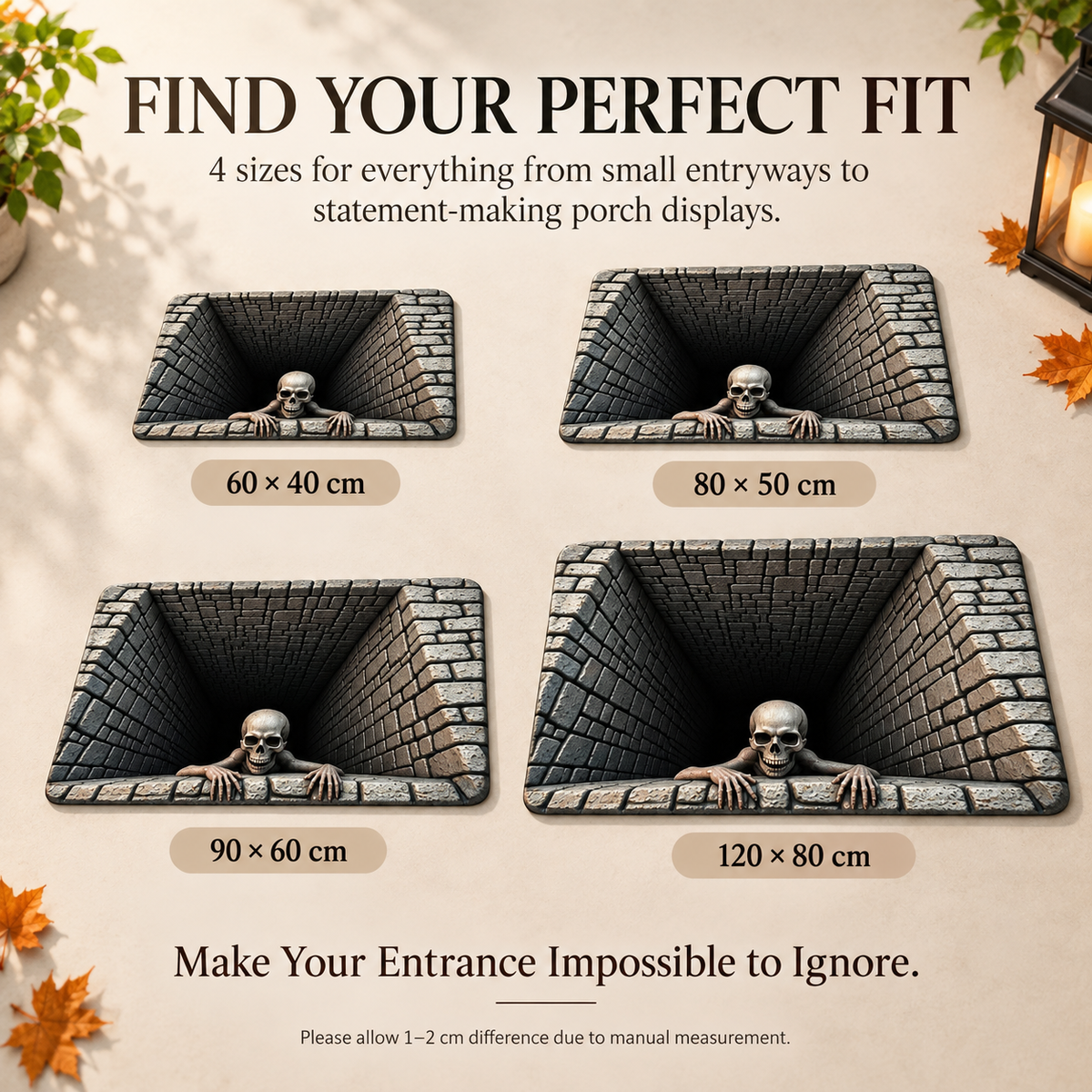 🎃 3D Halloween Horror Floor Mat – Spooky Illusion & Festive Home