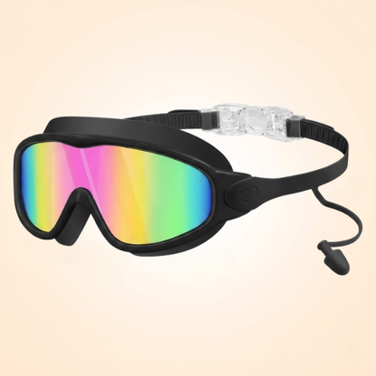 4-in-1 Anti-Fog Swim Goggles with Built-In Nose Clip & Ear Protection