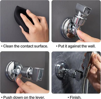 Adjustable Shower Head Holders Removable Suction Cup: Easy Installation & Strong Suction Cup