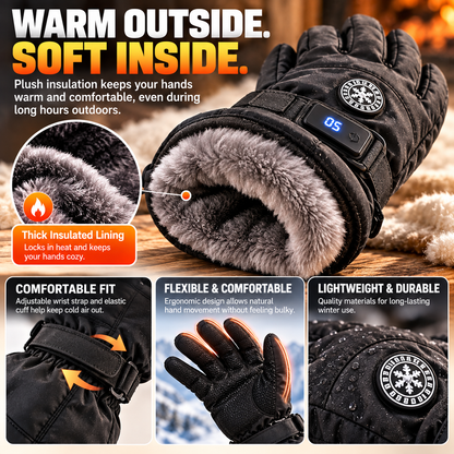 Winter Rechargeable Heated Gloves – 3 Heat Settings, Waterproof & Touchscreen