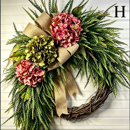 🌸Handcrafted Hydrangea Wreath – The Perfect All-Season Front Door Decor