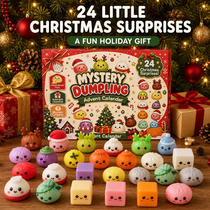 Christmas Mini Squishies，24-Day Dumpling Squishy Toy