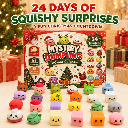 Christmas Mini Squishies，24-Day Dumpling Squishy Toy