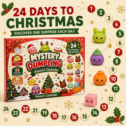 Christmas Mini Squishies，24-Day Dumpling Squishy Toy