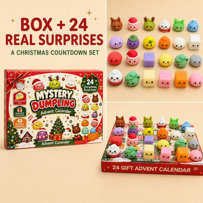 Christmas Mini Squishies，24-Day Dumpling Squishy Toy