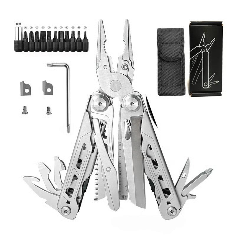 🏕️ 16-in-1 Camping Multi-Tool with Full-Size Scissors & Carrying Pouch