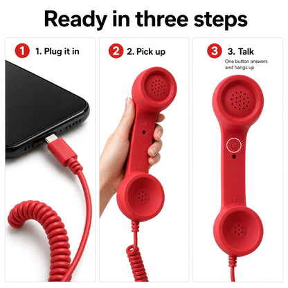 ☎️ Old School Wired Phone Handset – Classic Radiation-Proof Receiver for Mobile Phones