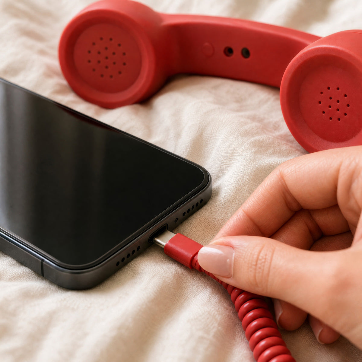 ☎️ Old School Wired Phone Handset – Classic Radiation-Proof Receiver for Mobile Phones