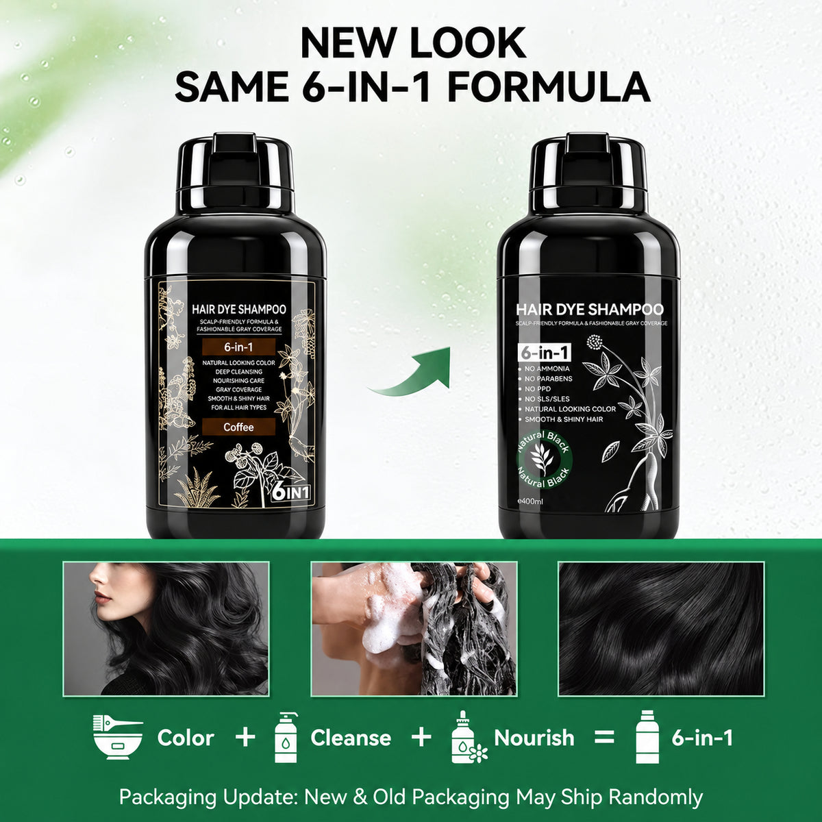 6-in-1 Hair Color Shampoo – Easy At-Home Gray Coverage