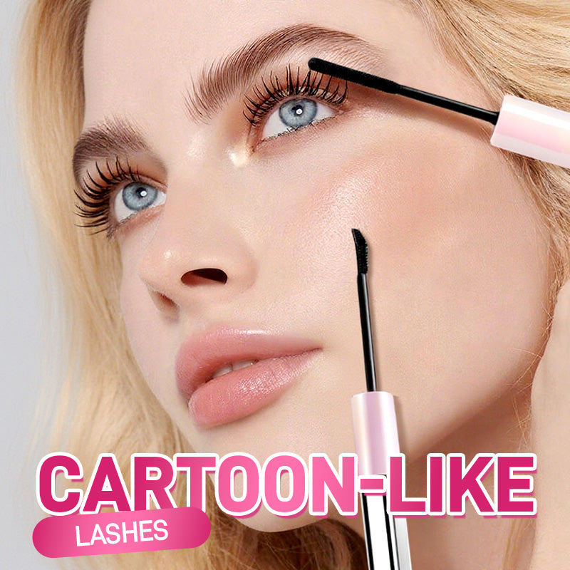 💕50% OFF NOW! Double-Ended Waterproof Lengthening & Curling Mascara, Cartoon-Like Voluminous Lashes, Smudge-Proof Long Lasting Eye Makeup, No Clumping Lash Mascara
