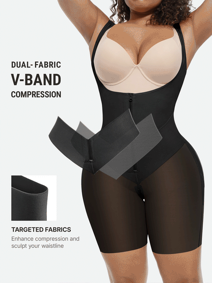 V-Shaped Faja Tummy Control Butt Lift Bodysuit - 4