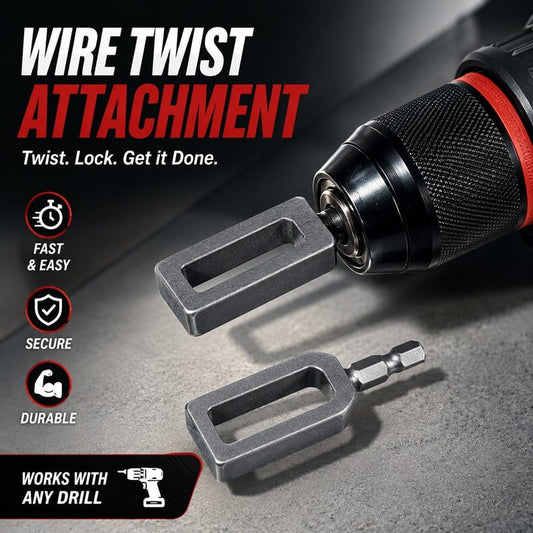 3PCS 🧰Steel Wire Twisting Tool for Drill - Fast Tightening & Auto Trimming Wire Twist Attachment
