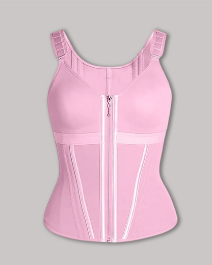 High Compression Tummy Control Latex Corset Waist Vest with Bra