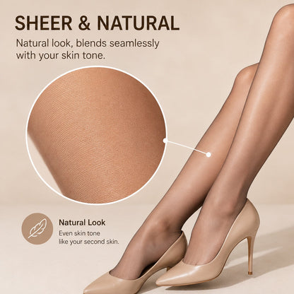 Women's Control Top Shaping Sheer Pantyhose - Run-Resistant & Reinforced Toe