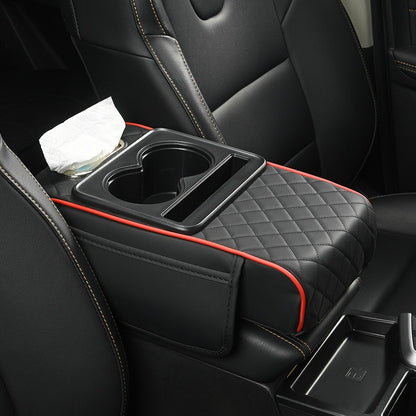 Car Armrest Cushion,5-in-1 Center Console Cover with 2 Storage Bags Cup Holder