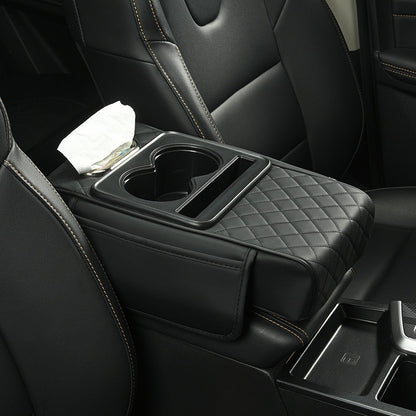 Car Armrest Cushion,5-in-1 Center Console Cover with 2 Storage Bags Cup Holder