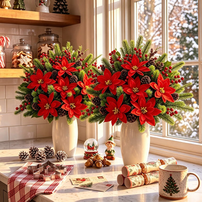 🎄Pre-Lit Artificial Christmas Decorative Basket: Festive Holiday Decor & Evergreen Style