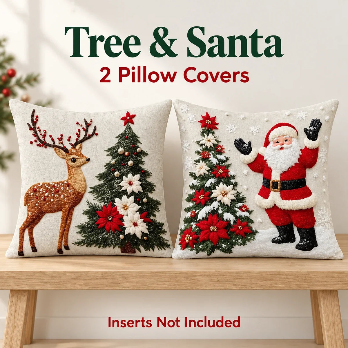 🎄 Christmas Decorative Pillow Covers Set — Festive Designs & Cozy Home Style