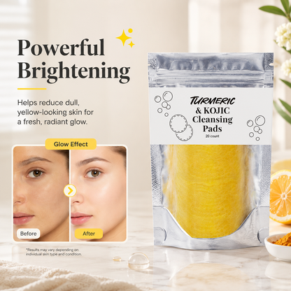 🌿 Natural Turmeric & Kojic Acid Facial Cleansing Pads - Gentle Cleansing & Daily Skin Care