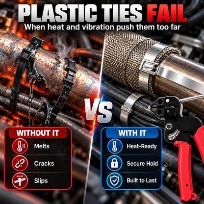 304 Stainless Steel Cable Tie Kit with Tool + 100 Ties: Durable & Easy Installation