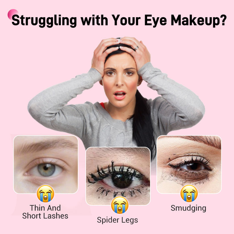 💕50% OFF NOW! Double-Ended Waterproof Lengthening & Curling Mascara, Cartoon-Like Voluminous Lashes, Smudge-Proof Long Lasting Eye Makeup, No Clumping Lash Mascara