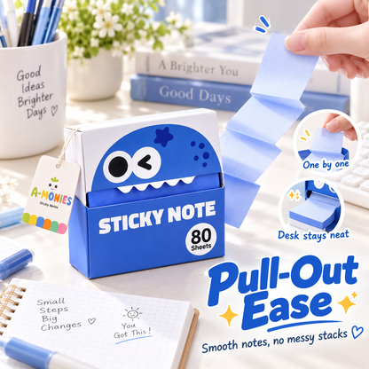 ✨ Glitter Transparent Pull-Out Sticky Notes - Stylish Aesthetic Memo Pads & Easy-to-Write