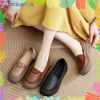 Genuine Cowhide Leather Soft-Sole Shoes