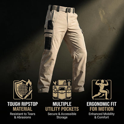 Men’s Outdoor Indestructible Tactical Pants - Multiple Pockets, Ripstop & Water-Resistant