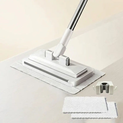 360° Rotating Flat Mop with One-Touch Cloth Release – Wet & Dry Set