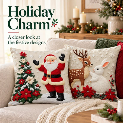 🎄 Christmas Decorative Pillow Covers Set — Festive Designs & Cozy Home Style