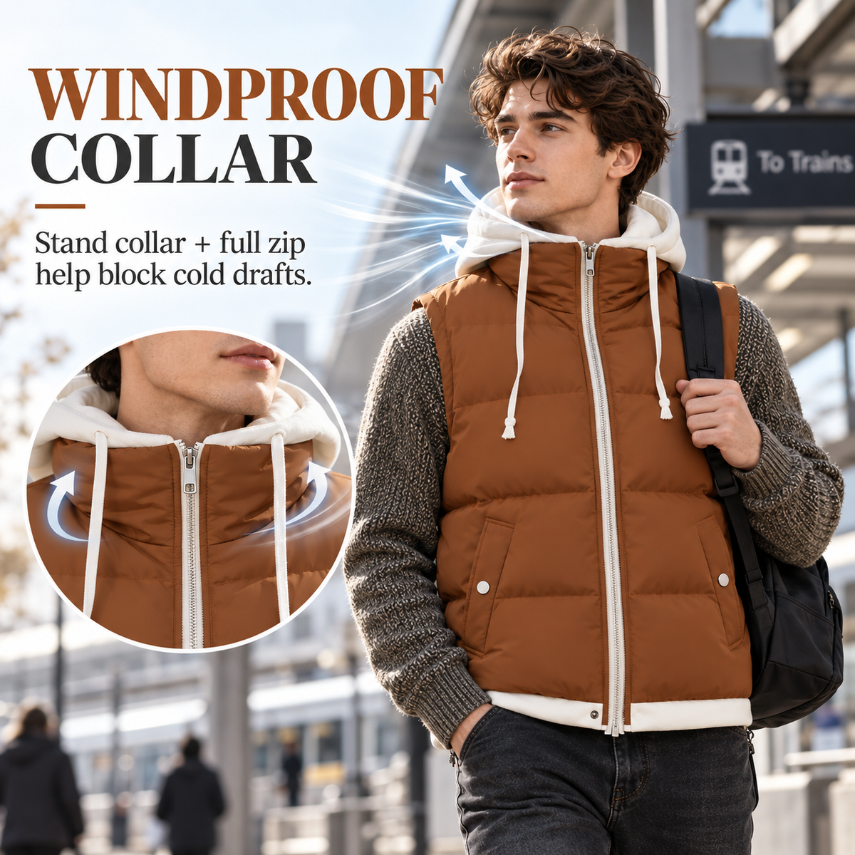 Unisex Layered Hooded Thermal Vest - Stylish, Warmth & Lightweight Comfort