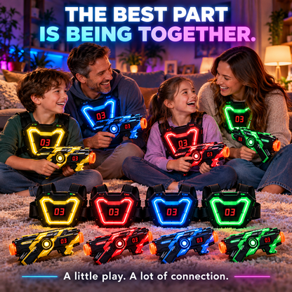 Infrared Laser Tag Battle Set – Neon Blasters & Chest Targets